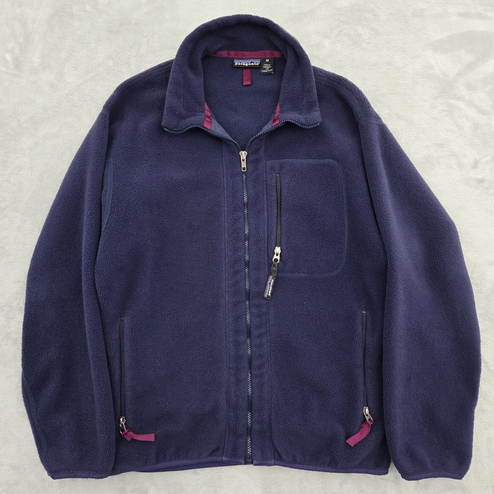 VTG Patagonia Synchilla Full Zip Fleece Jacket USA Made Purple 93410 Medium